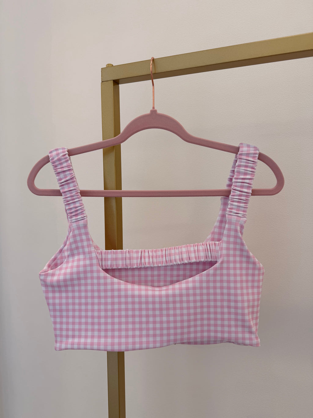 Gingham Athletic Bra Top