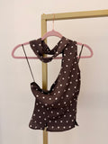 One Shoulder Polka Dot Top