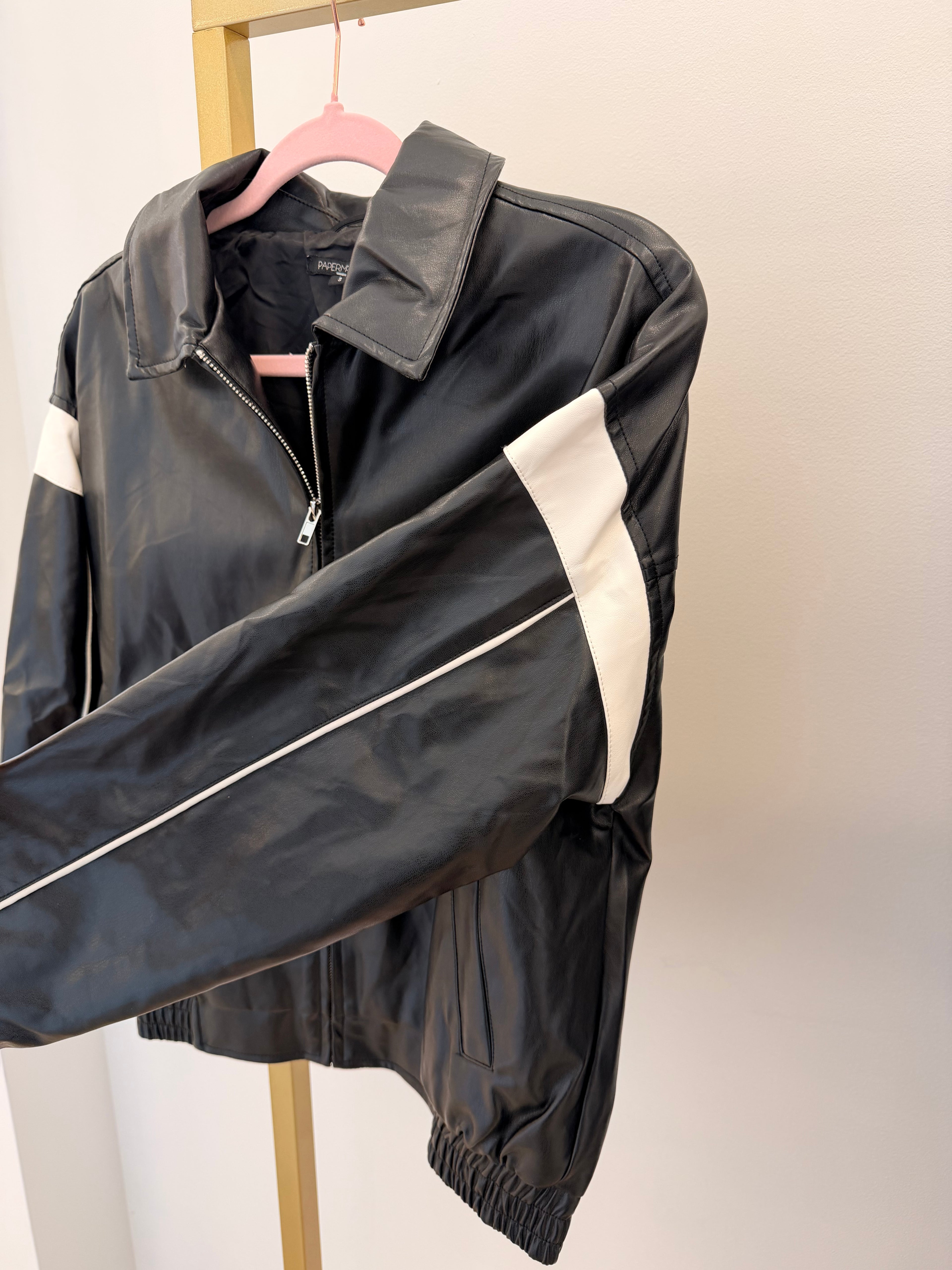 Black Faux Leather Moto Jacket