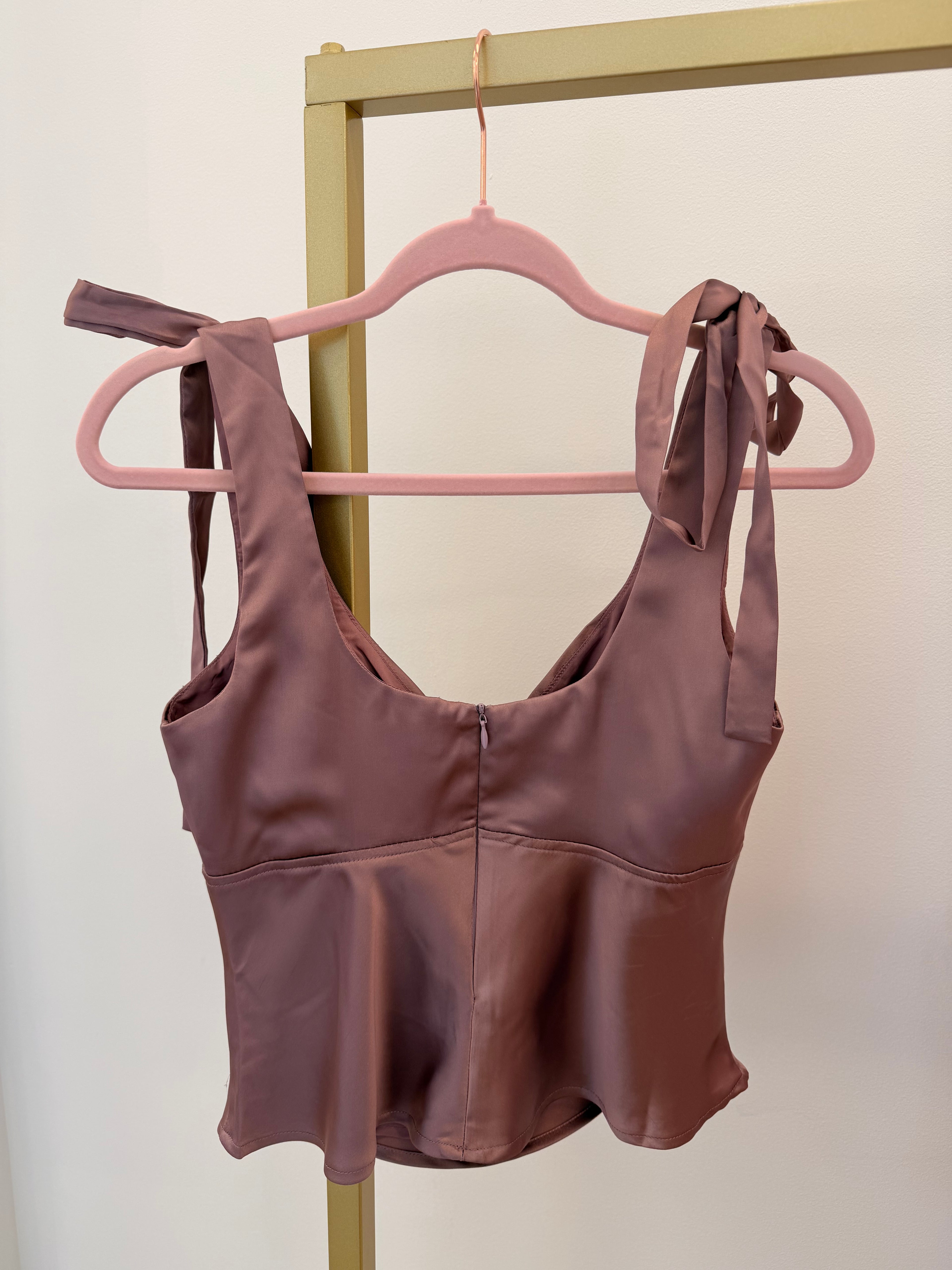 Pink Satin Bow Tank