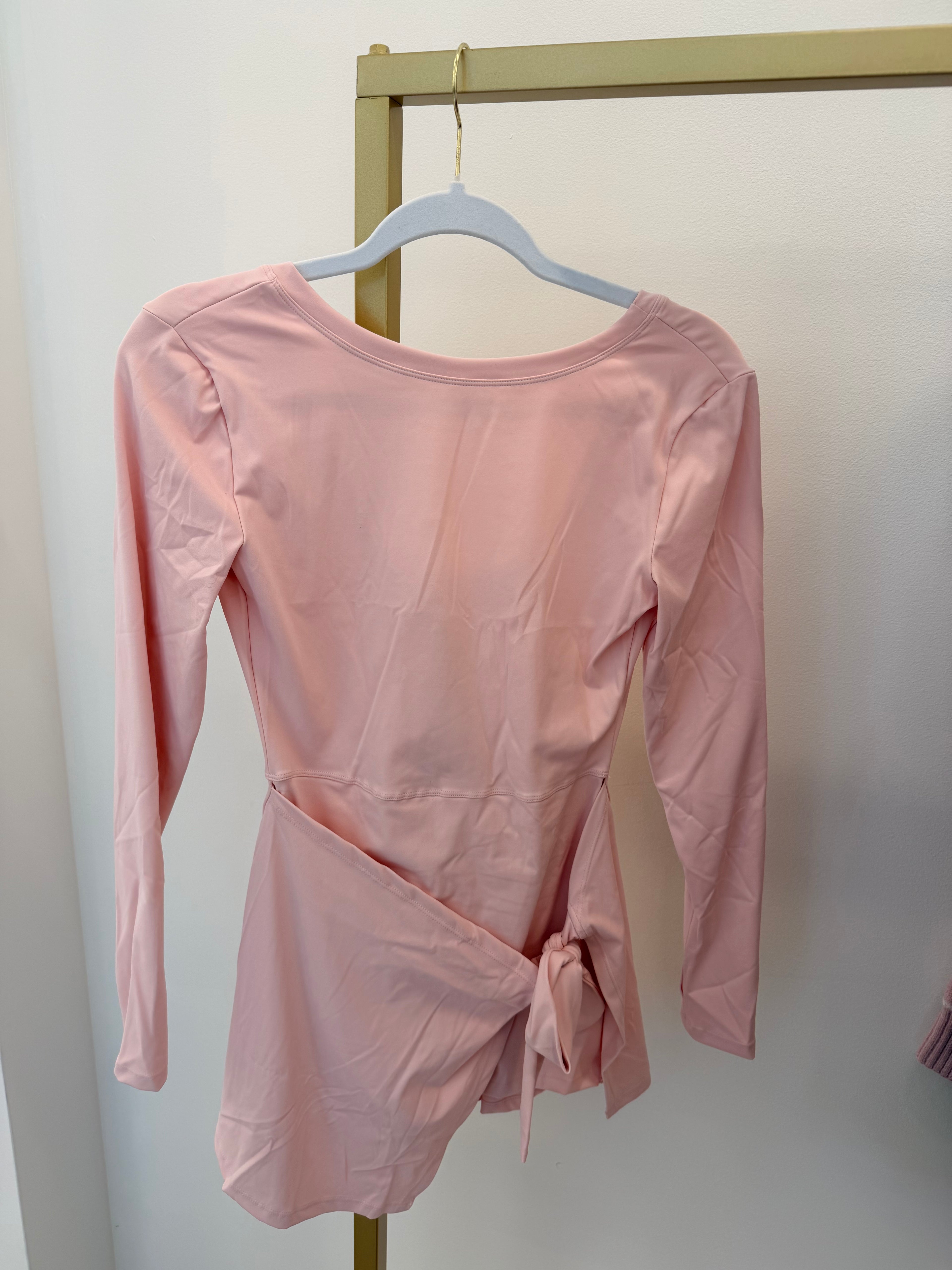 Pink Bow Tie Athletic Dress