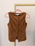 Faux Suede High Neck Vest