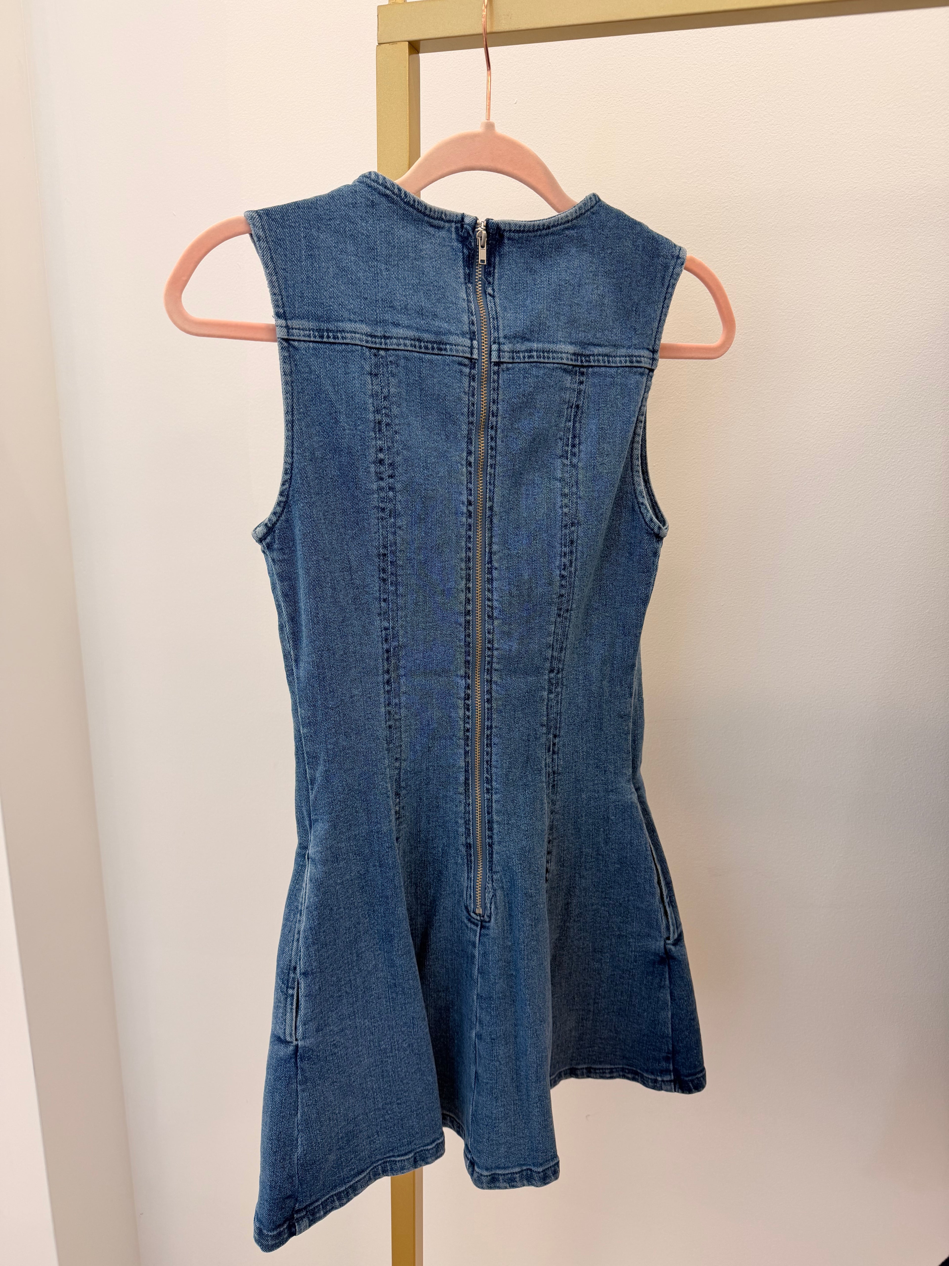 Sleeveless Denim Mini Dress