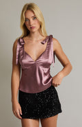 Pink Satin Bow Tank